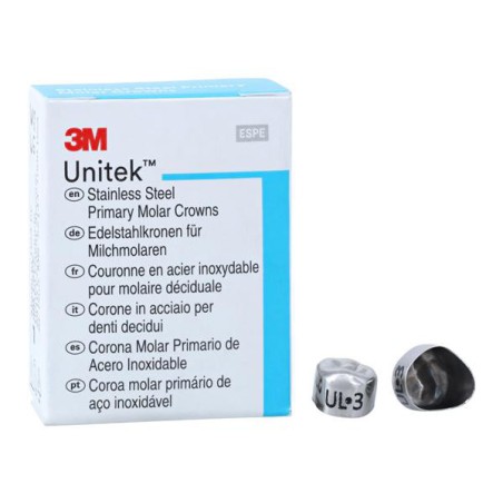 3M Unitek Stainless Steel Crowns Size 3 1st Pri ULM Replacement Crowns 5/Bx