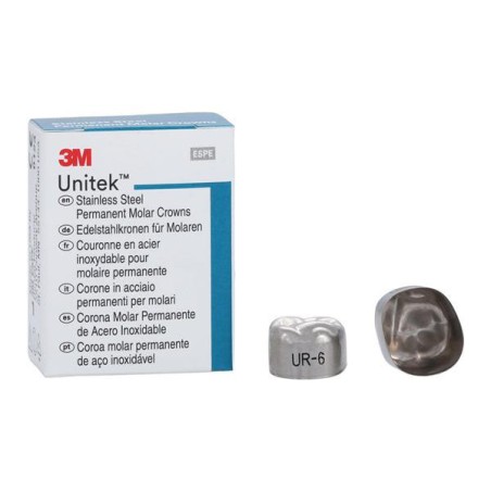 3M Unitek Stainless Steel Crowns Size 6 1st Perm URM Replacement Crowns 5/Bx