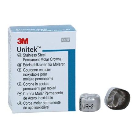 3M Unitek Stainless Steel Crowns Size 2 1st Perm URM Replacement 5/Bx