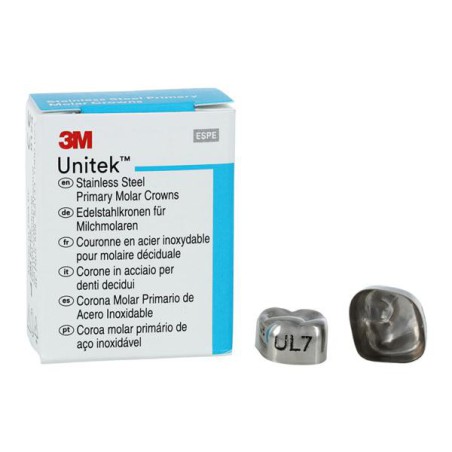 3M Unitek Stainless Steel Crowns Size 7 2nd Prim ULM Replacement Crowns 5/Bx