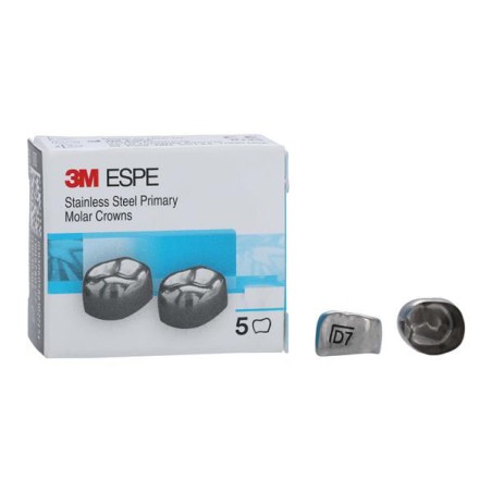 3M Stainless Steel Crowns Size DLL7 1st Pri LLM Replacement 5/Bx