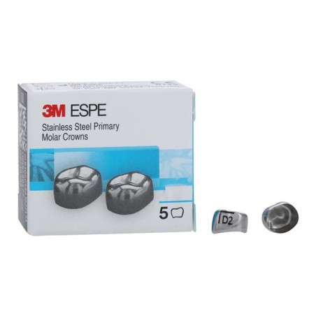 3M Stainless Steel Crowns Size DLL2 1st Pri LLM Replacement 5/Bx