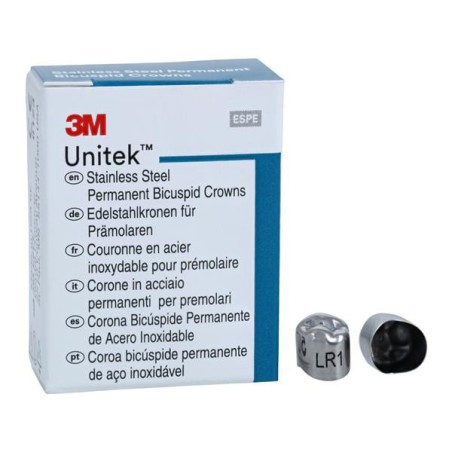 3M Unitek Stainless Steel Crowns Size 1 2nd Perm LRB Replacement Crowns 5/Bx