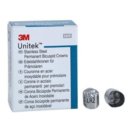 3M Unitek Stainless Steel Crowns Size 2 2nd Perm LRB Replacement Crowns 5/Bx