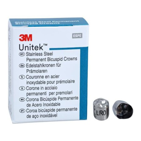 3M Unitek Stainless Steel Crowns Size 0 2nd Perm LRB Replacement Crowns 5/Bx