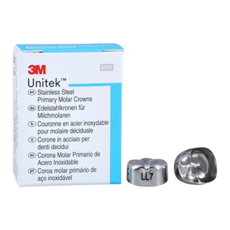 3M Unitek Stainless Steel Crowns Size 7 2nd Prim LLM Replacement Crowns 5/Bx