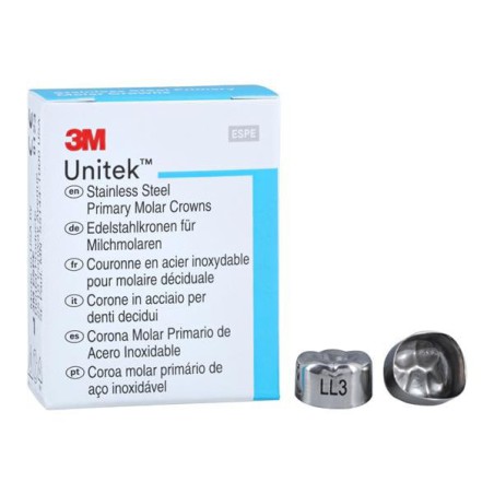 3M Unitek Stainless Steel Crowns Size 3 2nd Prim LLM Replacement Crowns 5/Bx