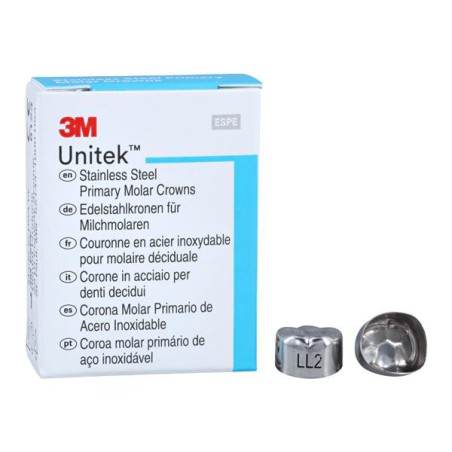 3M Unitek Stainless Steel Crowns Size 2 2nd Prim LLM Replacement Crowns 5/Bx