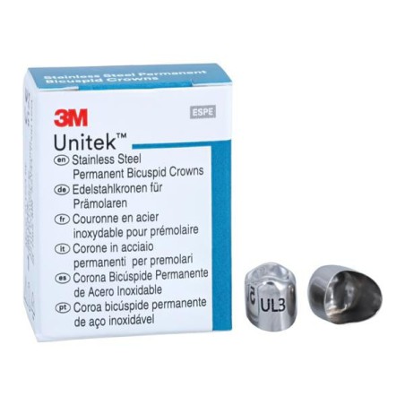 3M Unitek Stainless Steel Crowns Size 3 1st Perm ULB Replacement Crowns 5/Bx