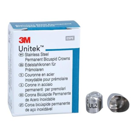 3M Unitek Stainless Steel Crowns Size 2 1st Perm ULB Replacement Crowns 5/Bx