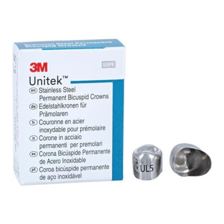 3M Unitek Stainless Steel Crowns Size 5 1st Perm ULB Replacement Crowns 5/Bx