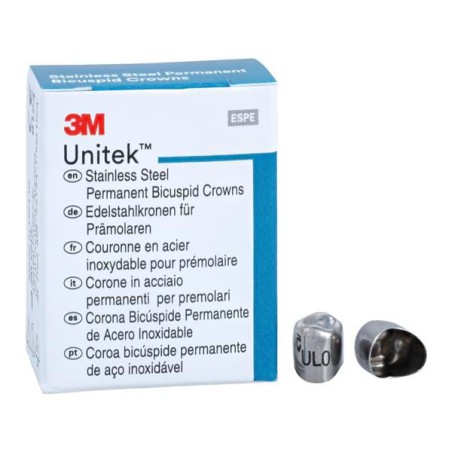 3M Unitek Stainless Steel Crowns Size 0 1st Perm ULB Replacement Crowns 5/Bx