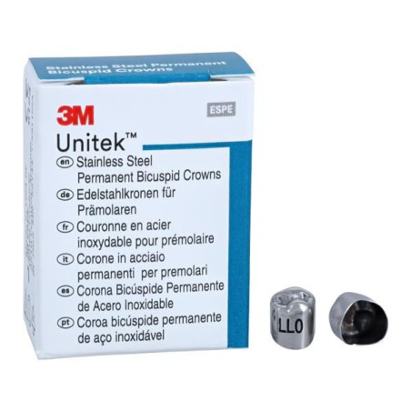 3M Unitek Stainless Steel Crowns Size 0 2nd Perm LLB Replacement Crowns 5/Bx