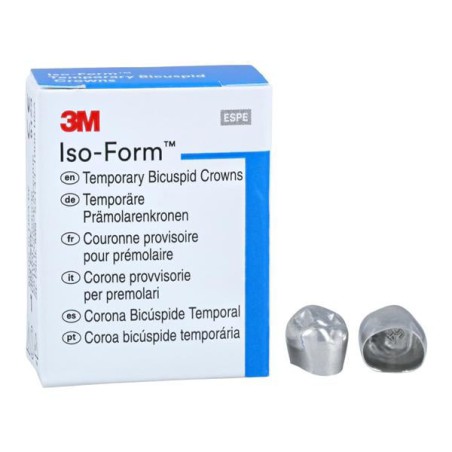 3M Iso-Form Temporary Metal Crowns Size L54 2nd LRB Replacement Crowns 5/Bx