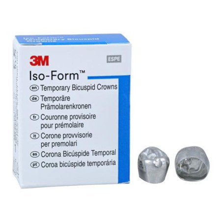 3M Iso-Form Temporary Metal Crowns Size L57 2nd LLB Replacement Crowns 5/Bx