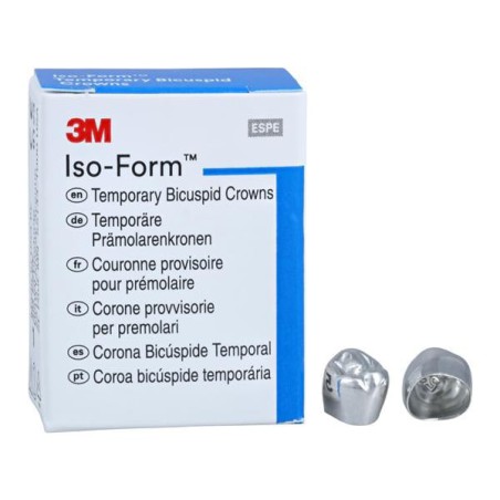 3M Iso-Form Temporary Metal Crowns Size L53 2nd LLB Replacement Crowns 5/Bx