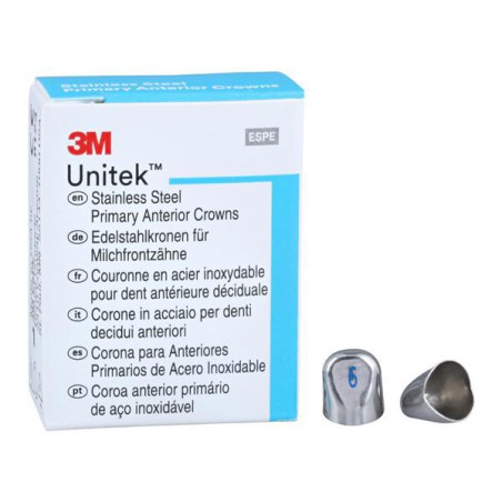 3M Unitek Stainless Steel Crowns Size 6L Pri Ant Lwr Cspd Replacement 5/Bx