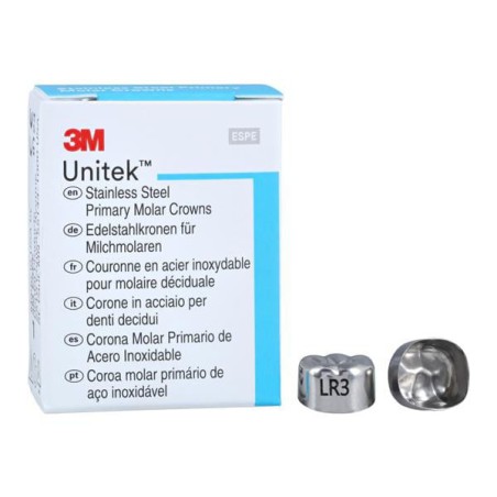 3M Unitek Stainless Steel Crowns Size 3 2nd Prim LRM Replacement Crowns 5/Bx