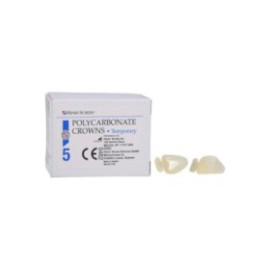 Polycarbonate Replacement Crowns Size 10 Upper Right Central Refill 5/Bx