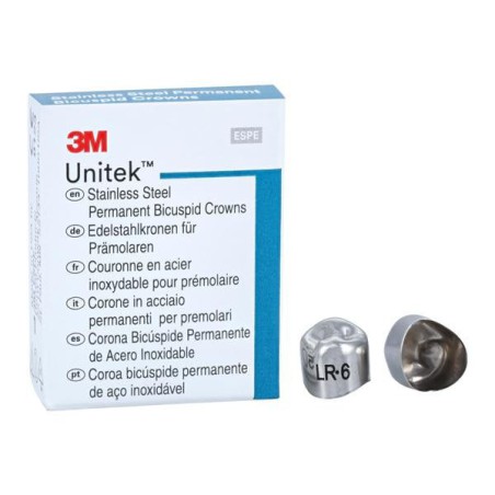 3M Unitek Stainless Steel Crowns Size 6 1st Perm LRB Replacement Crowns 5/Bx