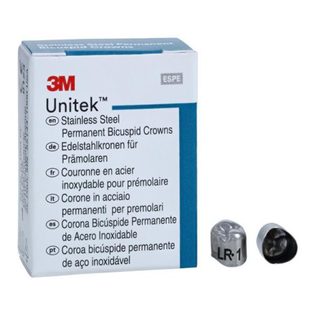 3M Unitek Stainless Steel Crowns Size 1 1st Perm LRB Replacement Crowns 5/Bx