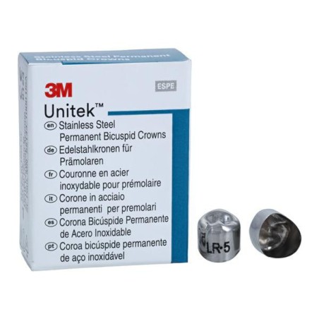 3M Unitek Stainless Steel Crowns Size 5 1st Perm LRB Replacement Crowns 5/Bx