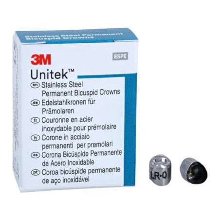 3M Unitek Stainless Steel Crowns Size 0 1st Perm LRB Replacement Crowns 5/Bx