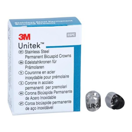 3M Unitek Stainless Steel Crowns Size 2 1st Perm LRB Replacement Crowns 5/Bx