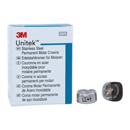 3M Unitek Stainless Steel Crowns Size 1 2nd Perm LLM Replacement Crowns 5/Bx