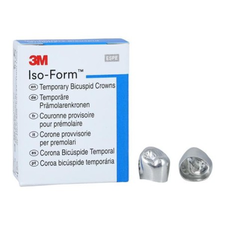 3M Iso-Form Temporary Metal Crowns Size L46 1st LRB Replacement Crowns 5/Bx