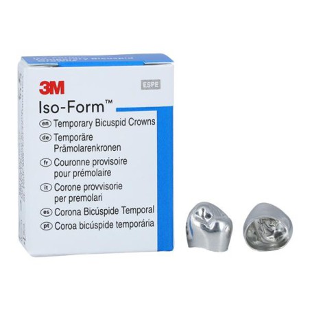 3M Iso-Form Temporary Metal Crowns Size L48 1st LRB Replacement Crowns 5/Bx