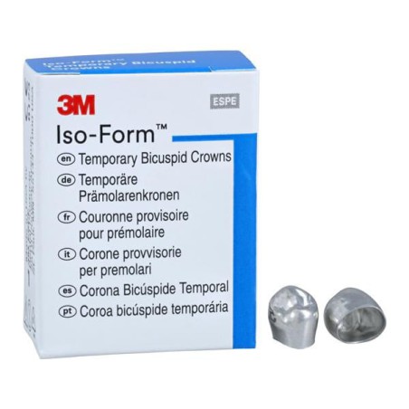 3M Iso-Form Temporary Metal Crowns Size L40 1st LRB Replacement Crowns 5/Bx