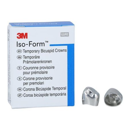 3M Iso-Form Temporary Metal Crowns Size L44 1st LRB Replacement Crowns 5/Bx