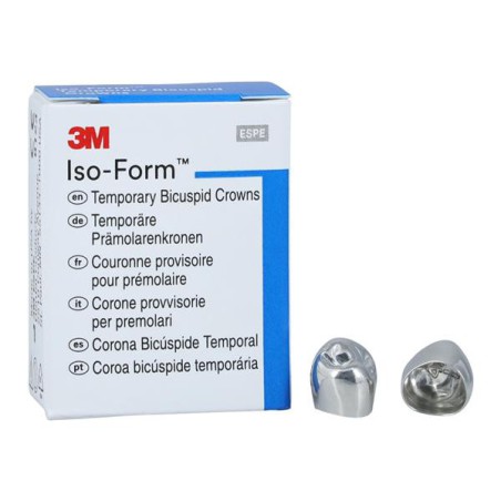 3M Iso-Form Temporary Metal Crowns Size L47 1st LLB Replacement Crowns 5/Bx