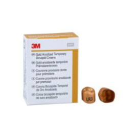 3M Unitek Gold Anodized Crowns Size 3 2nd LRB Replacement Crowns 5/Bx