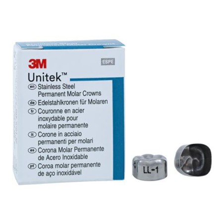 3M Unitek Stainless Steel Crowns Size 1 1st Perm LLM Replacement 5/Bx