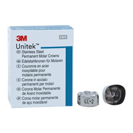 3M Unitek Stainless Steel Crowns Size 2 1st Perm LLM Replacement 5/Bx