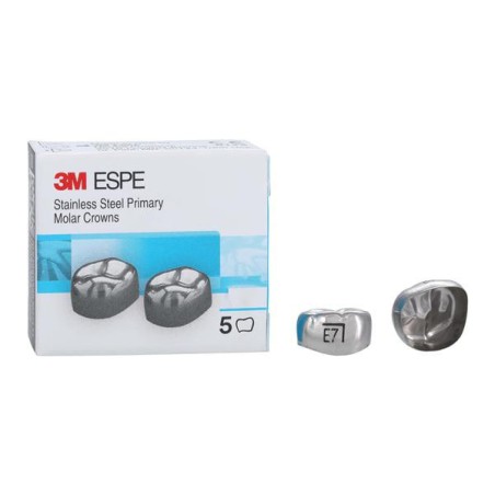 3M Stainless Steel Crowns Size ELR7 2nd Prim LRM Replacement 5/Bx