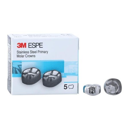 3M Stainless Steel Crowns Size ELR2 2nd Prim LRM Replacement 5/Bx