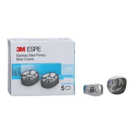 3M Stainless Steel Crowns Size ELR6 2nd Prim LRM Replacement 5/Bx