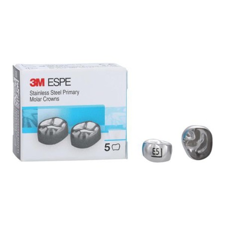 3M Stainless Steel Crowns Size EUR5 2nd Prim URM Replacement 5/Bx