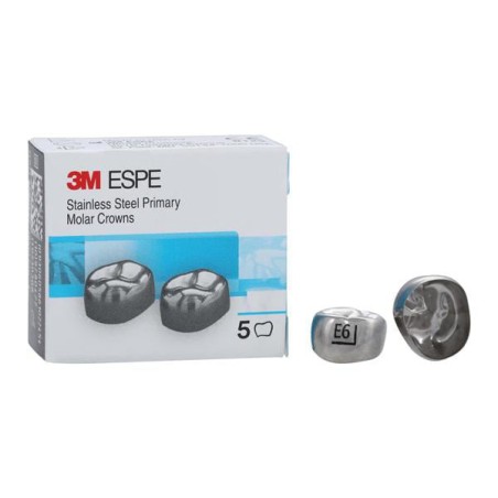 3M Stainless Steel Crowns Size EUR6 2nd Prim URM Replacement 5/Bx