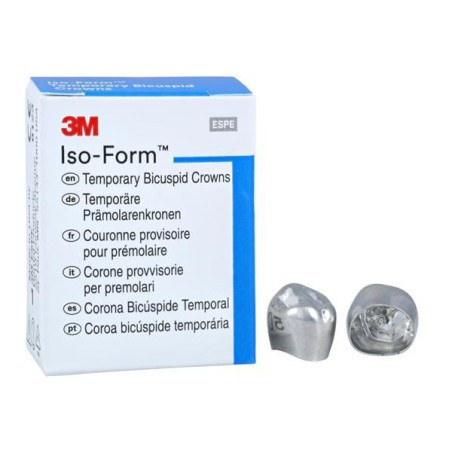 3M Iso-Form Temporary Metal Crowns Size L58 2nd LRB Replacement Crowns 5/Bx