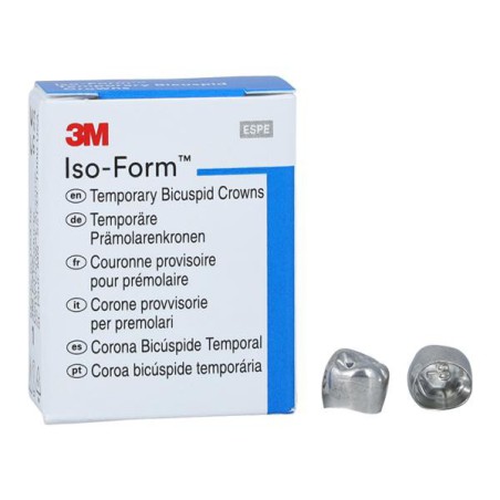 3M Iso-Form Temporary Metal Crowns Size L50 2nd LRB Replacement Crowns 5/Bx