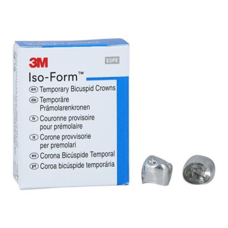 3M Iso-Form Temporary Metal Crowns Size L52 2nd LRB Replacement Crowns 5/Bx