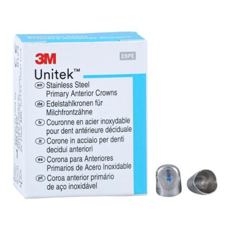 3M Unitek SS Crowns Size 4L Pri Ant Lwr Cspd Replacement Crowns 5/Bx