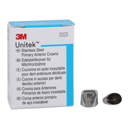 3M Unitek Stainless Steel Crowns Size 5UR Prim Ant Upr Rght Cntrl Refill 5/Bx