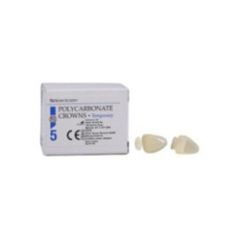 Polycarbonate Replacement Crowns Size 102 Upper Left Central Refill 5/Bx