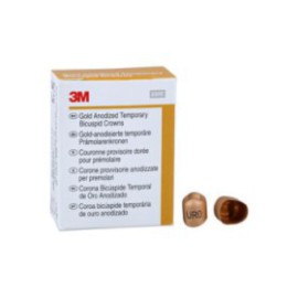 3M Unitek Gold Anodized Crowns Size 0 1st URB Replacement Crowns 5/Bx