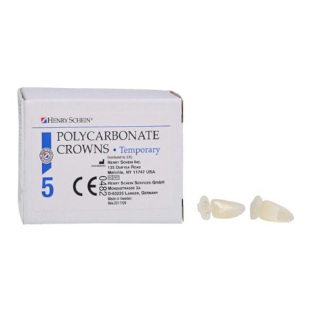 Polycarbonate Replacement Crowns Size 63 Lower Anterior Refill 5/Bx